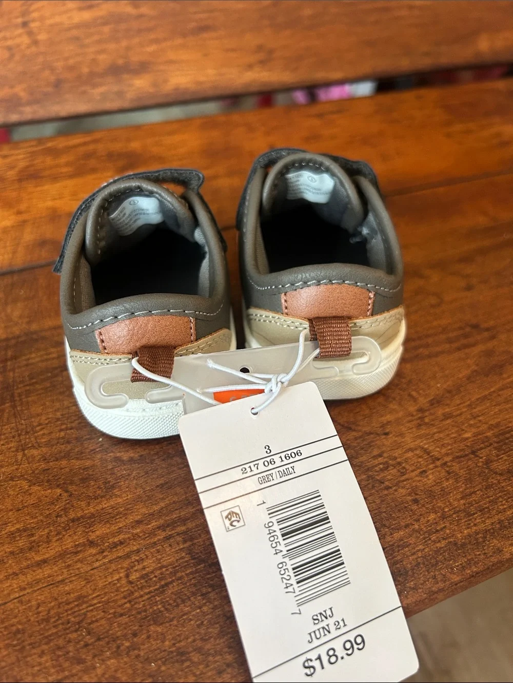 NWT Carter's Gray Toddler Sneakers with White Soles